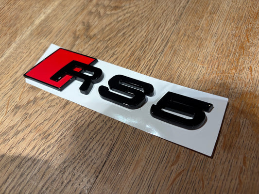 Audi RS5 Gloss Black Rear Boot Badge Emblem | Replacement | B8 B8.5 F5 (8T 8W) 2010–Present