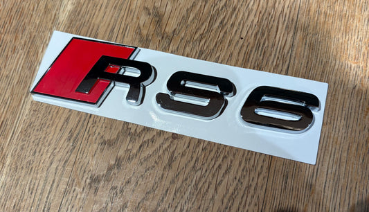 Audi RS6 Chrome Rear Boot Badge Emblem | Replacement Lettering | C6 C7 C8 2008–Present