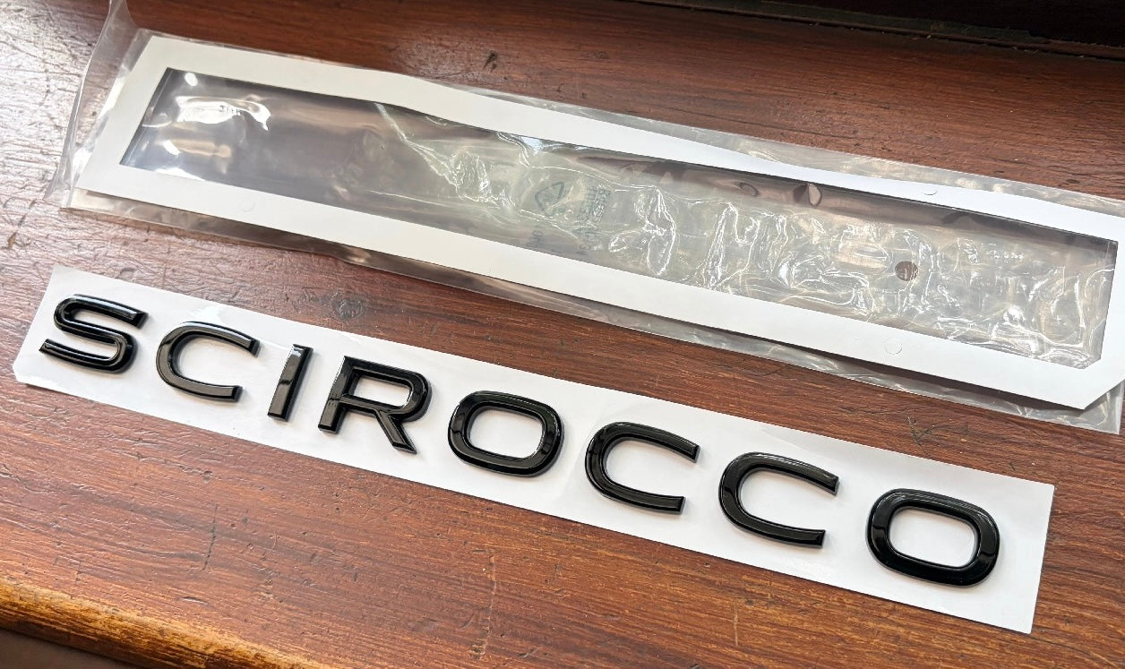 VW Scirocco Rear Gloss Black Lettering Badge | Large Tailgate Text Emblem