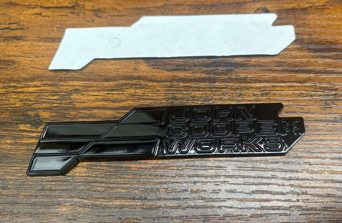 New MINI JCW F66 Rear Badge – Fully Gloss Black – Latest Style
