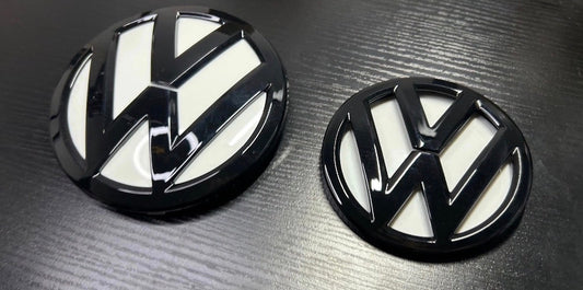 VW Golf MK7.5 Non-ACC Front & Rear Badges White & Gloss Black Emblems