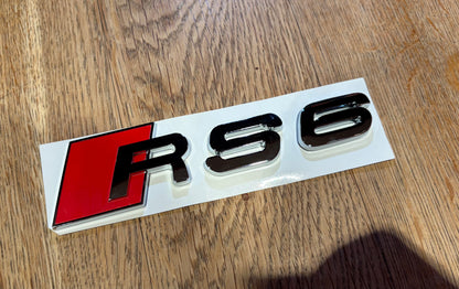 Audi RS6 Chrome Rear Boot Badge Emblem | Replacement Lettering | C6 C7 C8 2008–Present