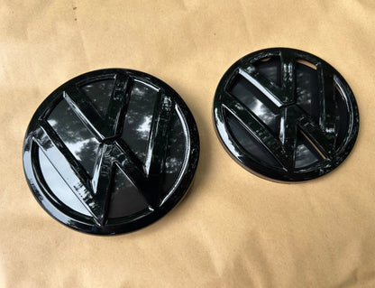 VW Golf MK7.5 Non-ACC Gloss Black Badges Front & Rear Emblems Genuine Fit