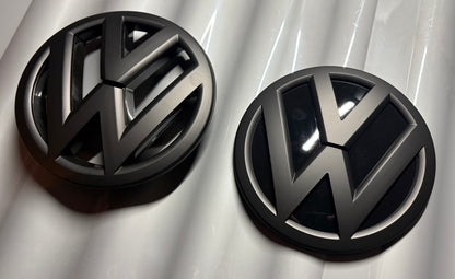 VW Caddy MK3 (2004-2015) Front & Rear Badge Set Matt Black Emblems Replacement