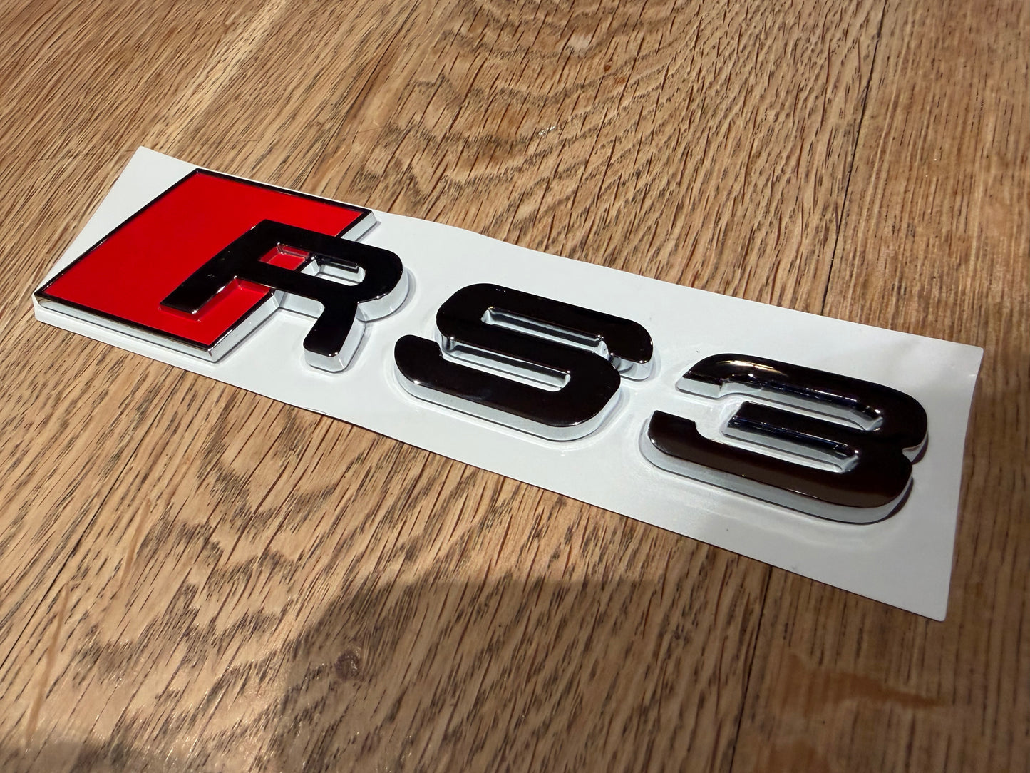 Audi RS3 Chrome Rear Boot Badge Emblem | Replacement Lettering | 8V 8Y 2013–Present