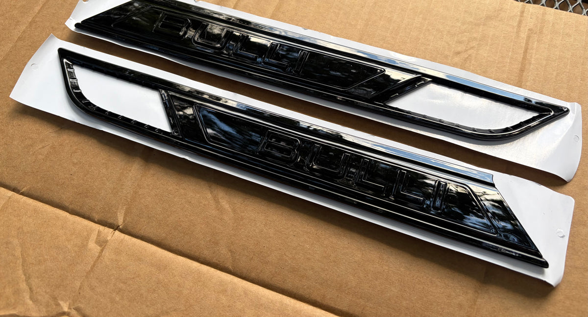 VW Transporter T6.1 Bulli Front Wing Badges Left & Right Gloss Black 2019-2024