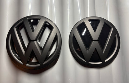 VW Caddy MK3 (2004-2015) Front & Rear Badge Set Matt Black Emblems Replacement