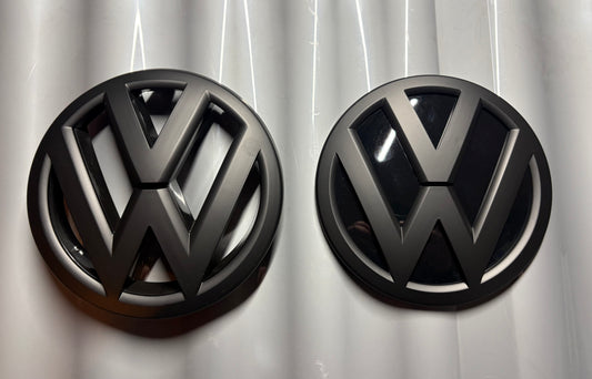 VW Caddy MK3 (2004-2015) Front & Rear Badge Set Matt Black Emblems Replacement