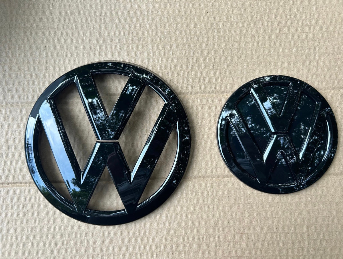 VW Transporter T6 T6.1 Gloss Black Front & Rear Badge Set