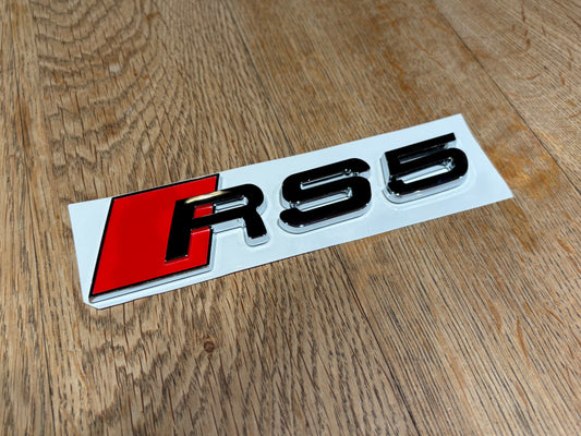 Audi RS5 Chrome Rear Boot Badge Emblem | Replacement Lettering | B8 B8.5 F5 (8T 8W) 2010–Present