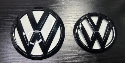 VW Golf MK7.5 Non-ACC Front & Rear Badges White & Gloss Black Emblems