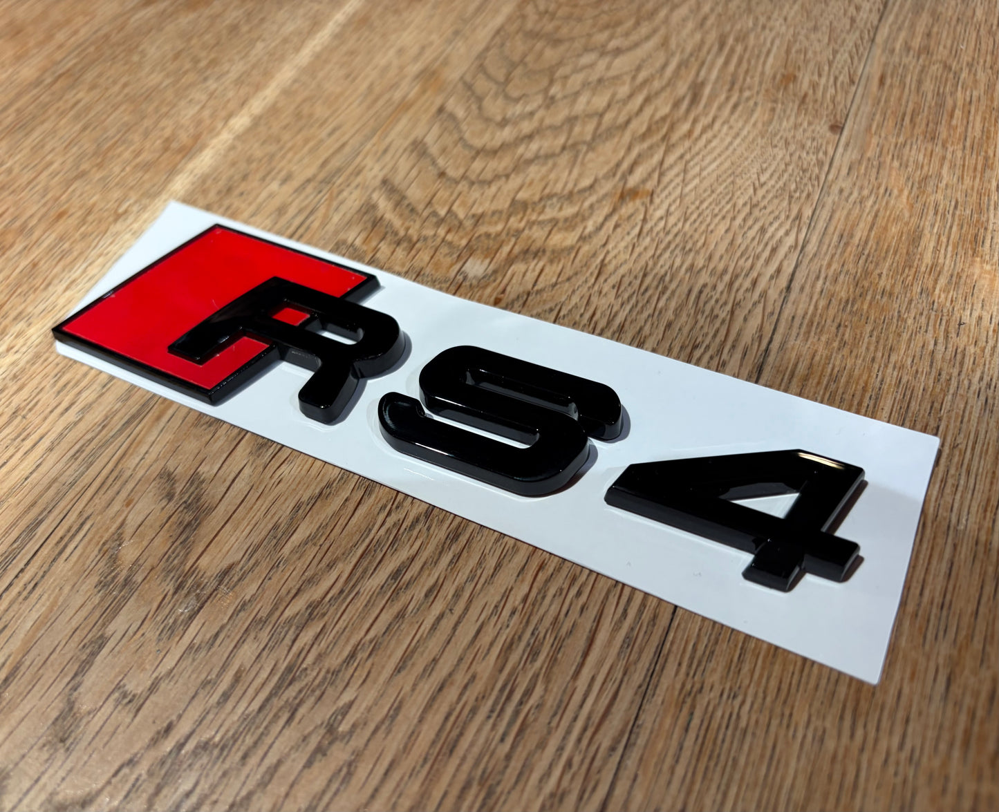 Audi RS4 Gloss Black Rear Boot Badge Emblem | Replacement Lettering | B7 B8 B9 2006–Present