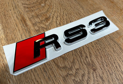 Audi RS3 Chrome Rear Boot Badge Emblem | Replacement Lettering | 8V 8Y 2013–Present