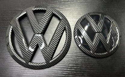 VW Transporter T6 T6.1 Carbon Style Front & Rear Badges Emblems