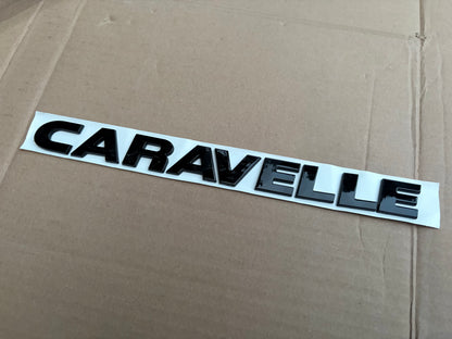 VW Caravelle Rear Badge Gloss Black T5 T5.1 T6 T6.1 2003-2024 Tailgate Emblem