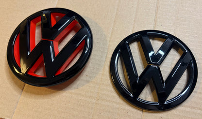Polo 6R Red & Gloss Black Front Rear Badge Set 2009-2014 GTI TSI TDI Emblems