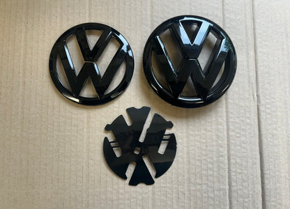 VW Golf Mk6 Gloss Black Badges Front & Rear Set GTI GTD TDI R Style NEW