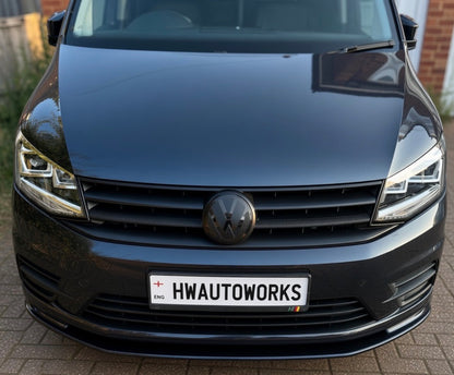 VW Caddy Mk4 ACC Front Badge Cover Smoked Gloss Black Radar Sensor Cover 2015-2020