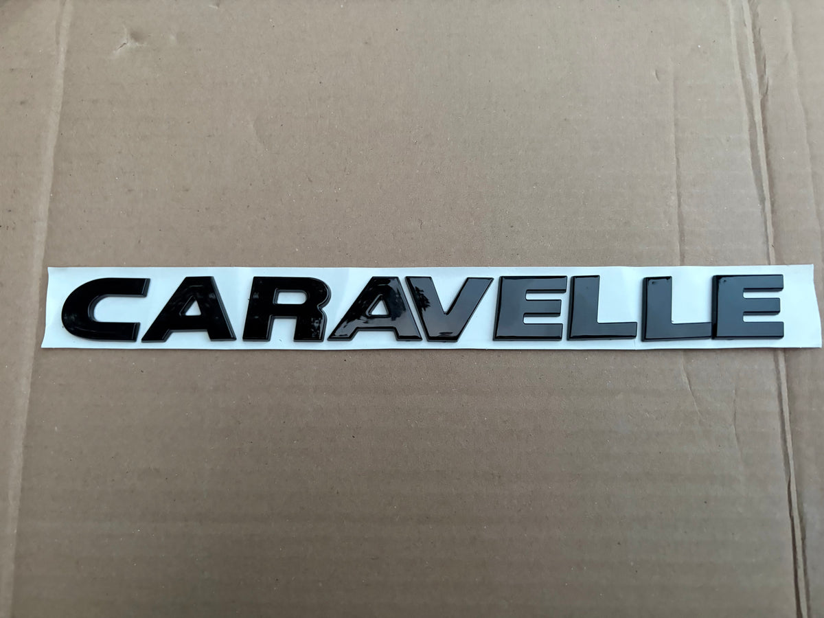 VW Caravelle Rear Badge Gloss Black T5 T5.1 T6 T6.1 2003-2024 Tailgate Emblem