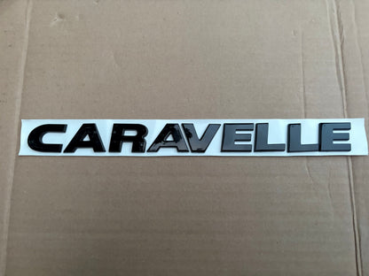 VW Caravelle Rear Badge Gloss Black T5 T5.1 T6 T6.1 2003-2024 Tailgate Emblem