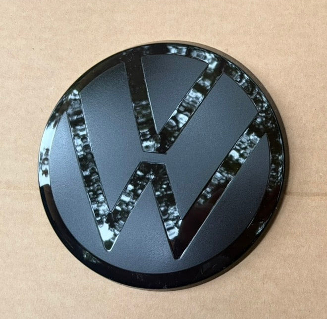 VW Caddy Mk4 ACC Front Badge Cover Smoked Gloss Black Radar Sensor Cover 2015-2020