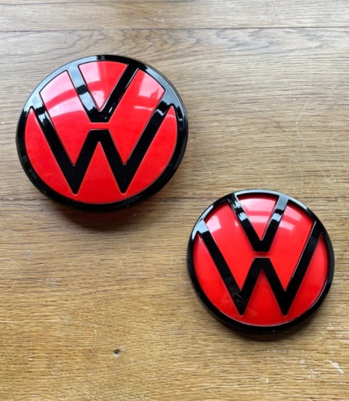 VW Golf MK8 MK8.5 GTI GTD R Front & Rear Badges Gloss Black & Red (Non-ACC Models) 2020+ OEM Style