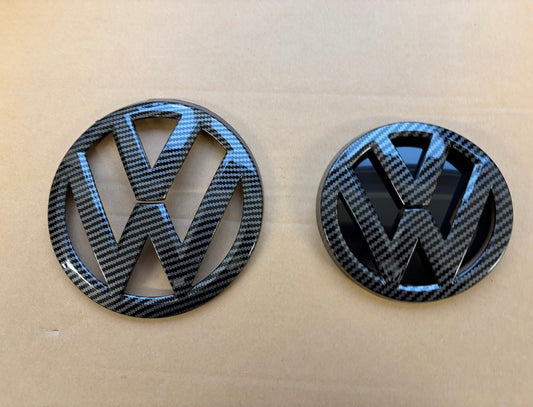 VW Golf MK7 Carbon Badges Emblems Front & Rear Full Set