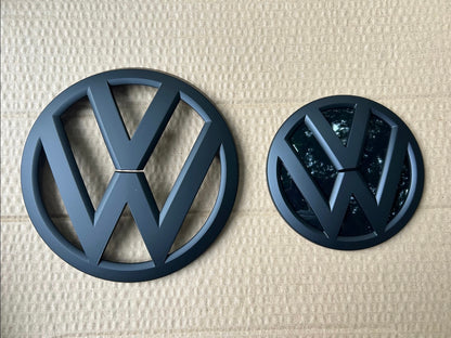 Matte Black T6 Transporter Badges – Front & Rear Emblems, Genuine Fit