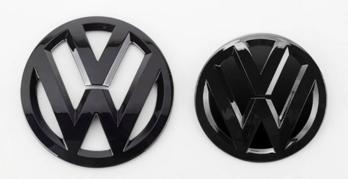 Volkswagen Polo 6R Front & Rear Badges Gloss Black Emblem Set 2009-2014