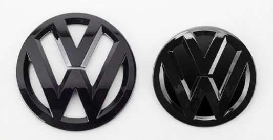 Volkswagen Polo 6R Front & Rear Badges Gloss Black Emblem Set 2009-2014