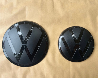 2021–2024 VW Polo Smoked Black Front & Rear Badges ACC Compatible