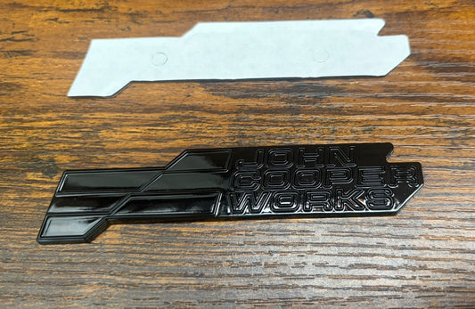 New MINI JCW F66 Rear Badge – Fully Gloss Black – Latest Style
