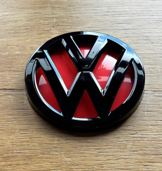 VW Golf MK7 MK7.5 Rear Badge Gloss Black & Red GTI Style Emblem All Models