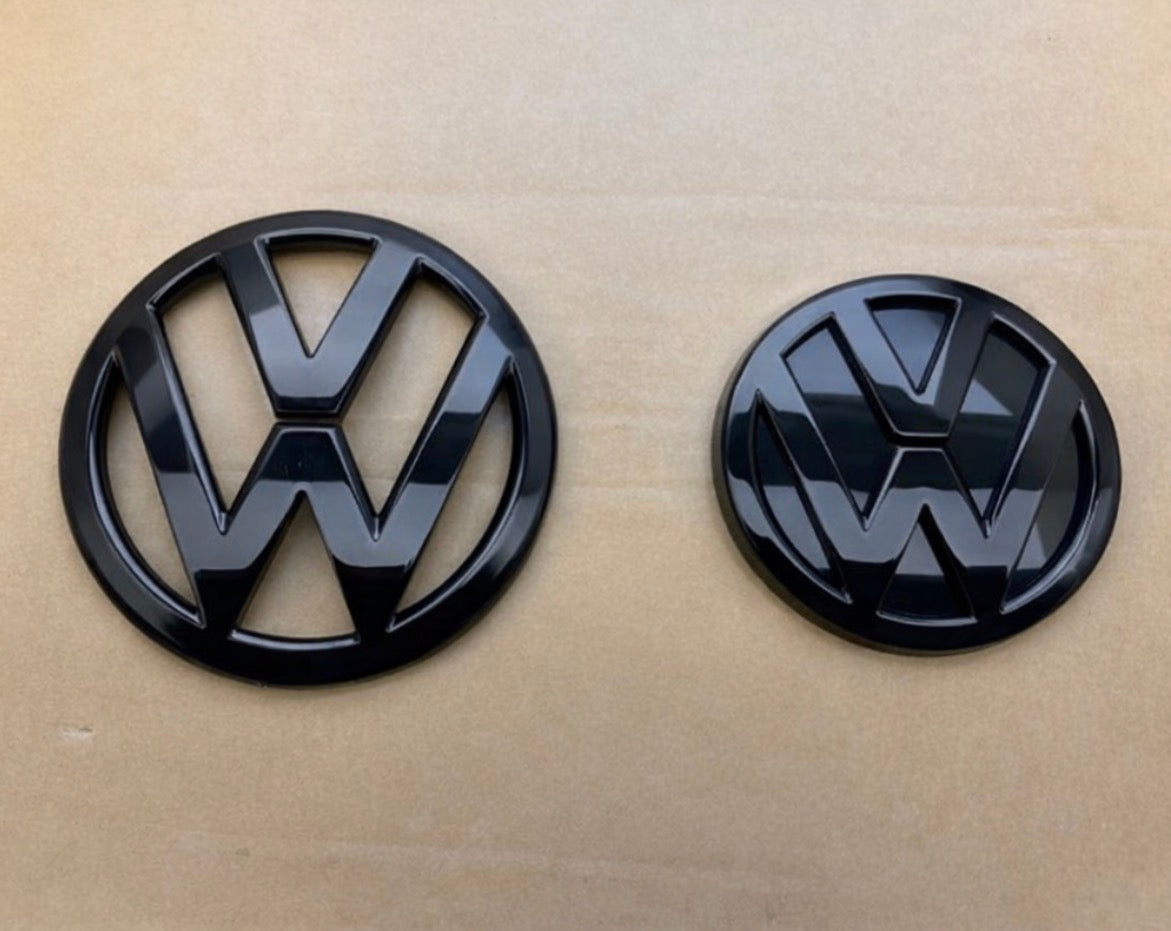 Volkswagen Polo 6R Front & Rear Badges Gloss Black Emblem Set 2009-2014